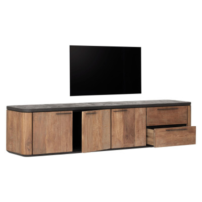Soho wall-hung TV stand with 3 doors and 2 drawers