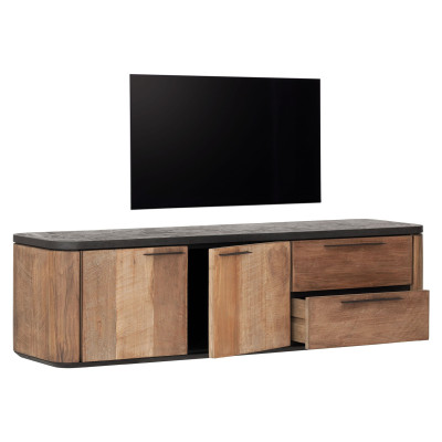 Soho wall-hung TV stand with 2 doors and 2 drawers