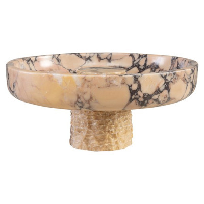 Chisel marble foot bowl