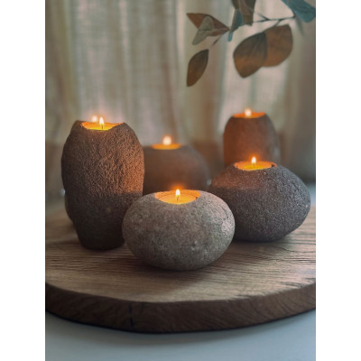 Riverstone candle holders