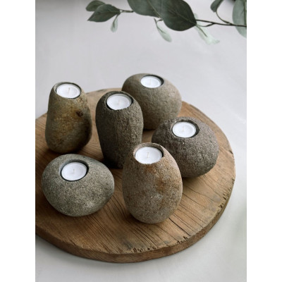 Riverstone candle holders