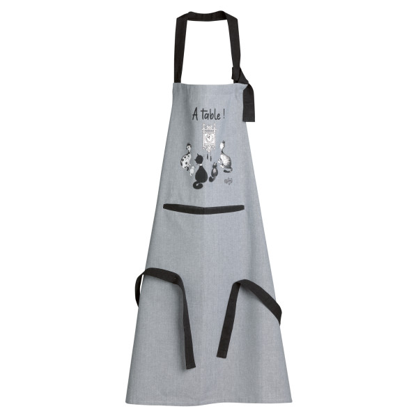 Dubout cat clock kitchen apron