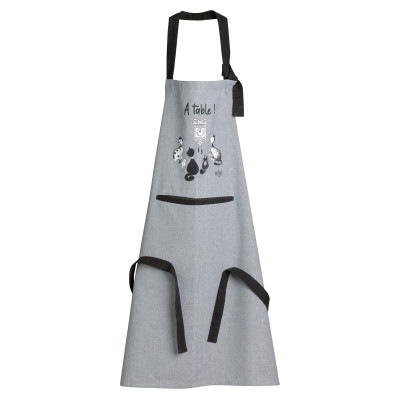 Dubout cat clock kitchen apron