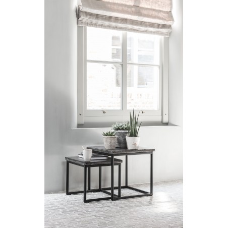 Set of 2 coffee tables Mont Blanc square