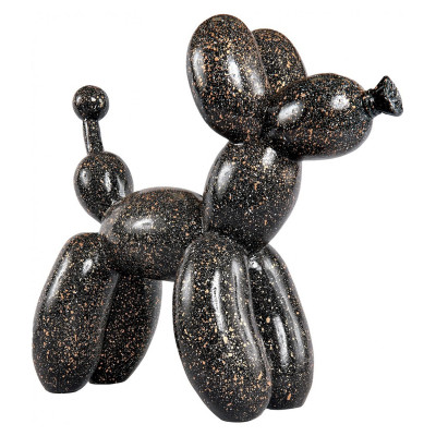 Scultura a forma di cane con palloncini glitterati