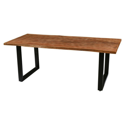 Tavolo da pranzo in legno di acacia a forma di U