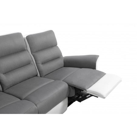 3 vietų rankiniu būdu reguliuojama poilsio sofa 9222 iš dirbtinės odos ir mikropluošto