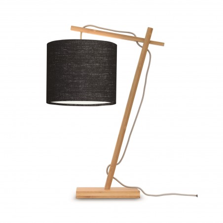 Andų stalo lempa iš natūralaus bambuko ir lino