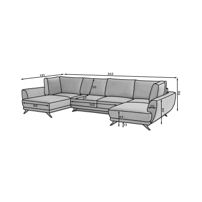 Larco panoraminis kabrioletas kampe sofa