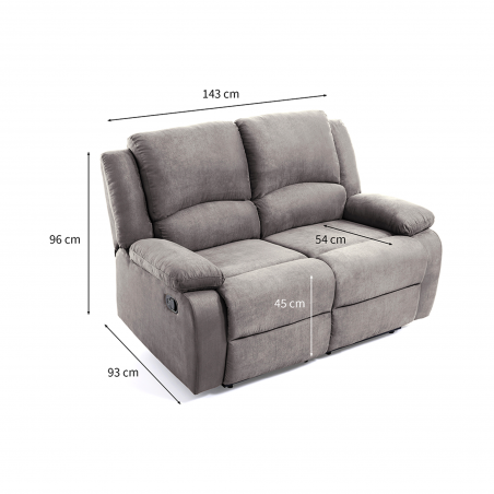 9121 Mikrošķiedras 2 sēdvietu manuāla relaksācijas dīvāns