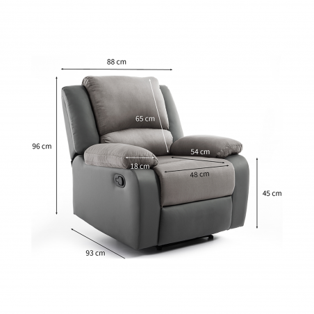 9121 PU un mikrošķiedras manuālais relaksējošais krēsls
