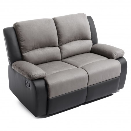 9121 Manuāla 2-vietīgs PU un mikrošķiedras Šūpuļkrēsls Lounge dīvāns