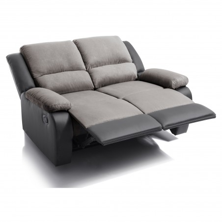 9121 Manuāla 2-vietīgs PU un mikrošķiedras Šūpuļkrēsls Lounge dīvāns
