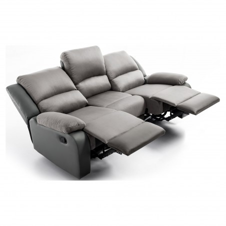 9121 Manuāla 3-vietīgs PU un mikrošķiedras guļamkrēsls Lounge Dīvāns