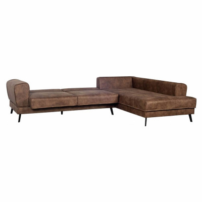 Imperial kreisā stūra dīvāns rūpnieciskā stila audums konvertējams ar 2 lādes