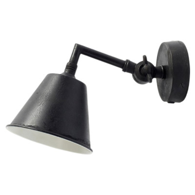 15361 melna sienas lampa ar slīpu sviru