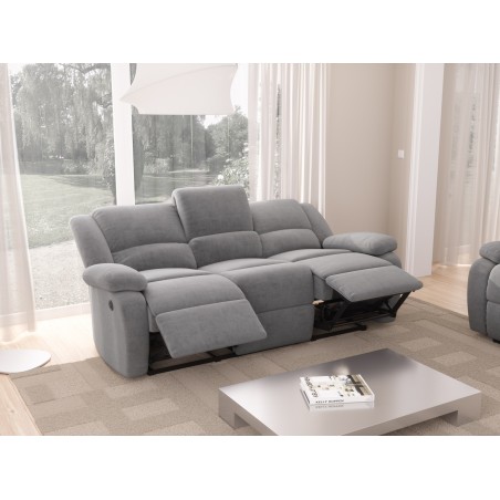 9121EE Elektryczna 3-osobowa sofa relaksacyjna z mikrofibry