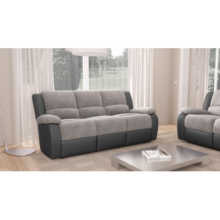 9121 Ręczna 3-osobowa sofa relaksacyjna PU mikrofibry