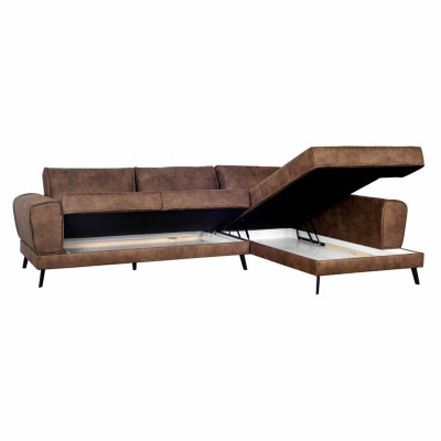 Imperial Left Corner Sofa Industrial Style Fabric Cabrio z 2 skrzyniami