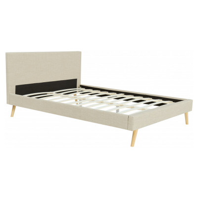 Skandynawska rama łóżka z tkaniny 1199SCAN z drewnianymi nogami
