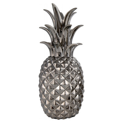 Chromowana rzeźba ananasa