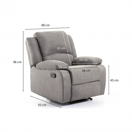Cadeira de relaxamento manual de microfibra 9121