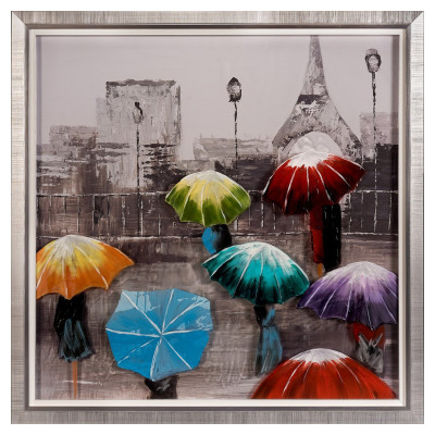 Pintura em acrílico Os guarda-chuvas