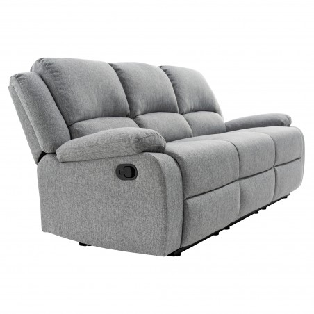 9121 Canapea de relaxare manuală din țesătură cu 3 locuri