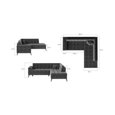 Canapea clasică de colț convertibilă Lanvin