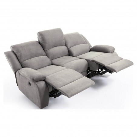 9121EE Elektrisk 3-sits Microfiber avslappning soffa