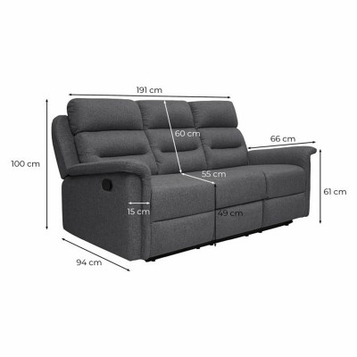 9222 3-sedežni kavč za sprostitev tkanine