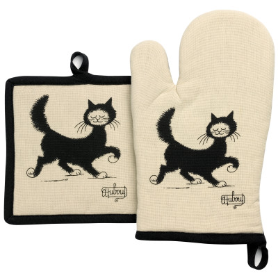 Dubout Chat Balade rokavice in potholder komplet