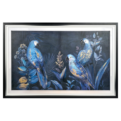 Akry modré papagáje akrylové plátno
